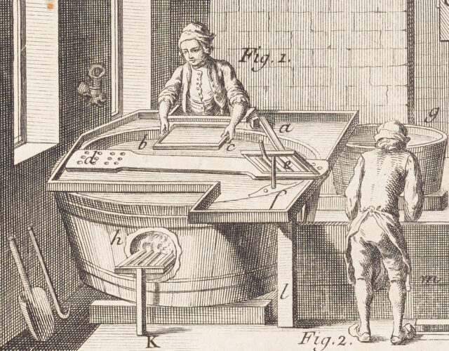 illustration of a people making paper