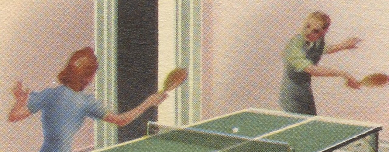 illustration of two people playing Ping-Pong