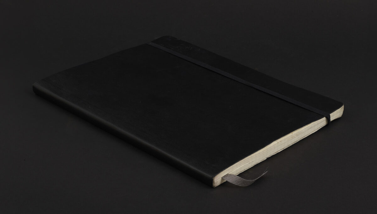 Modern Moleskine limp leather notebook